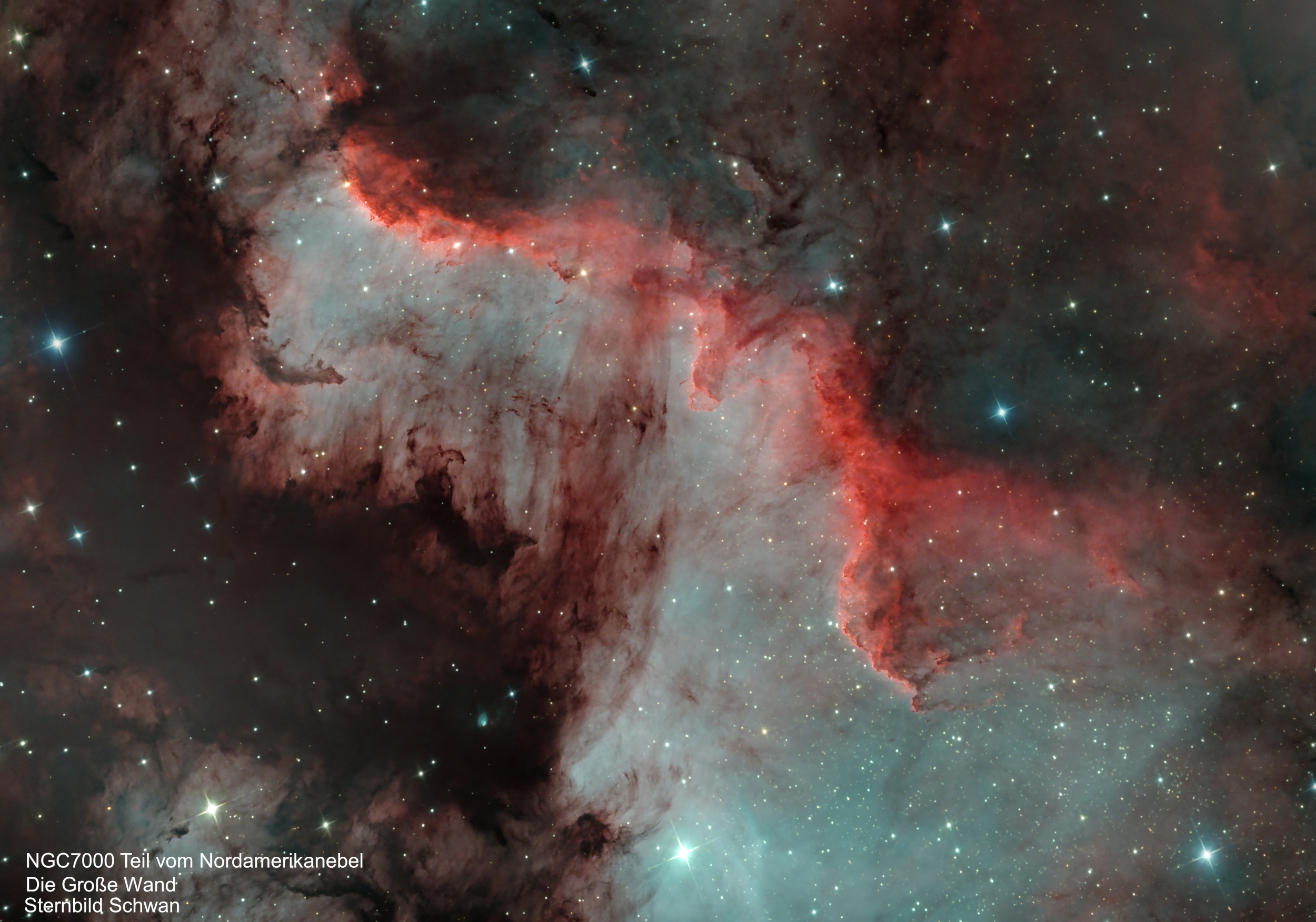 NGC7000 Nordamerikanebel - Teilausschnitt Große Wand